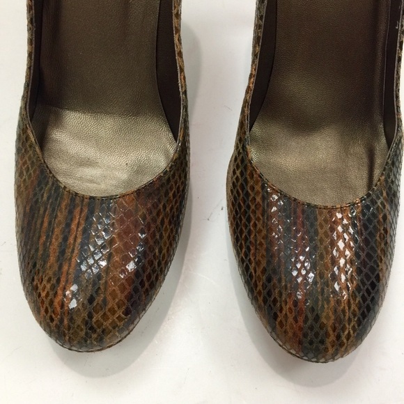 Stuart Weitzman Diamond Embossed Multicolor Platform Pump Heels Size 8 1/2 - Picture 4 of 13